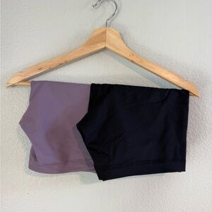 Women's Black and Purple Shorts
